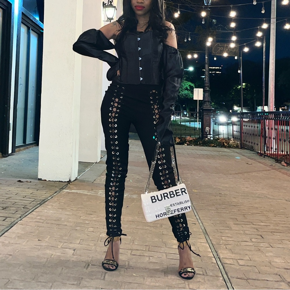 Corset top and cut out pants